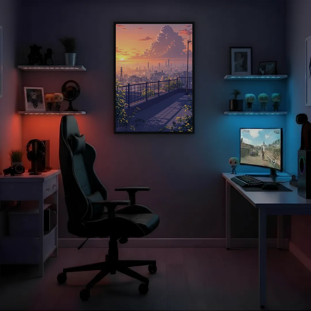 Affiche - Rooftop Sunset - Anime